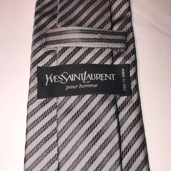 Yves Saint Laurent Striped Silk Tie - Picture 4 of 6